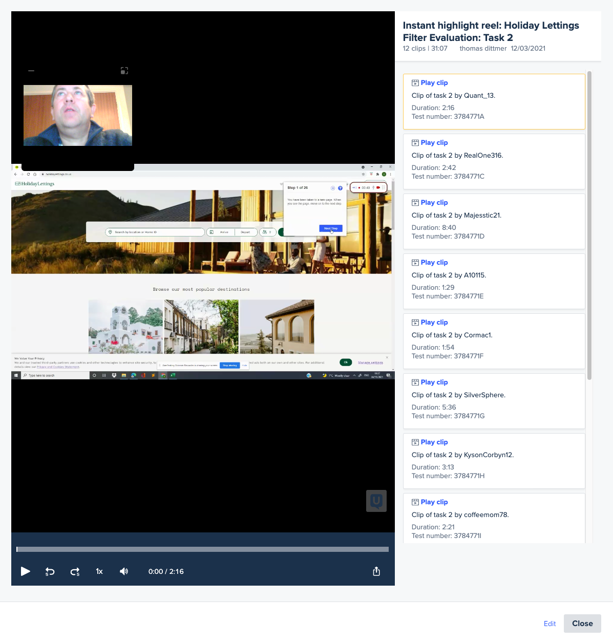 Highlight reel based on a generalized traveler task
